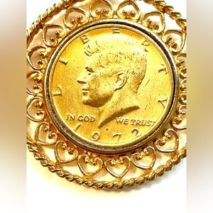 Vintage Kennedy Half Dollar Coin Necklace
